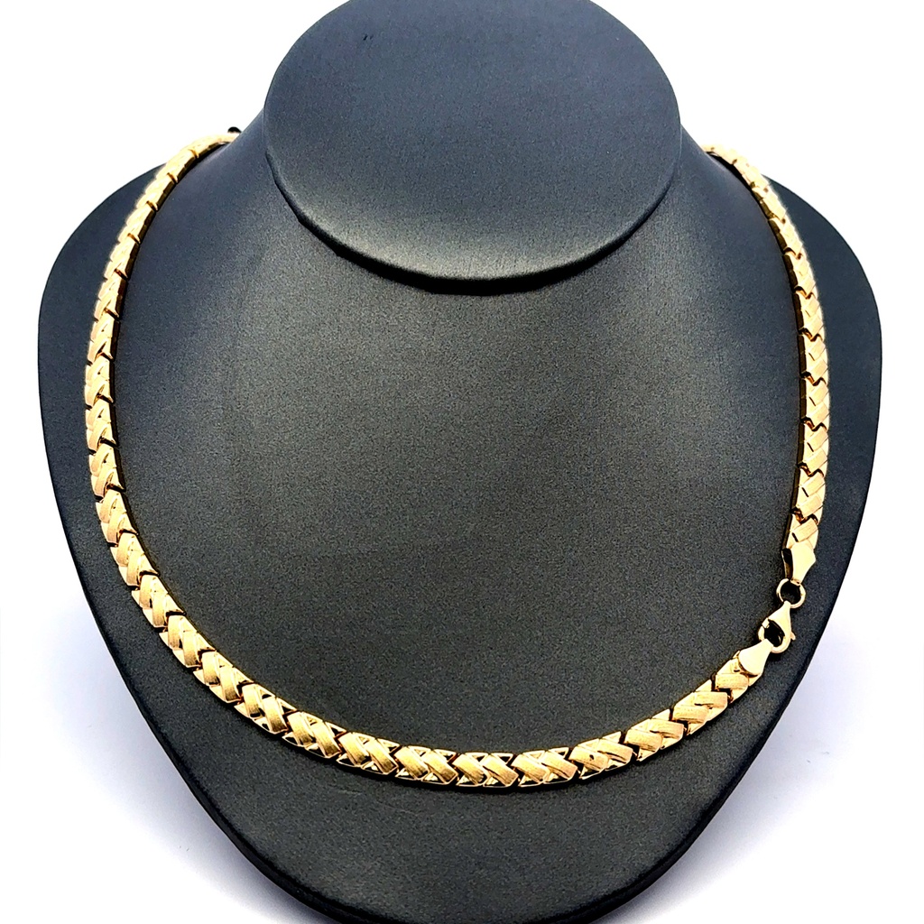 Necklaces Crossed Stampato 5mm 18" 10K
