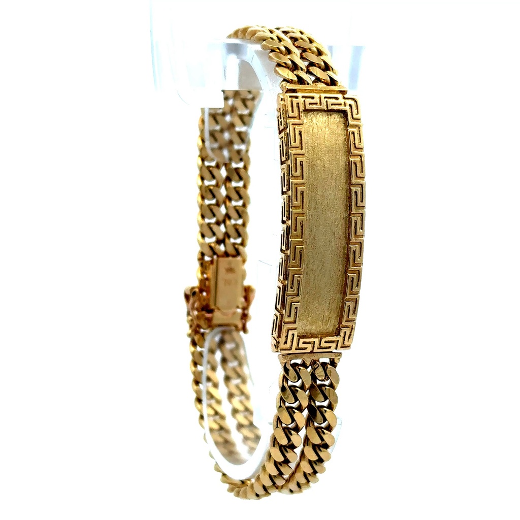 Bracelet Textured ID Double Cuban Link 12.5mm 7.5" 10K
