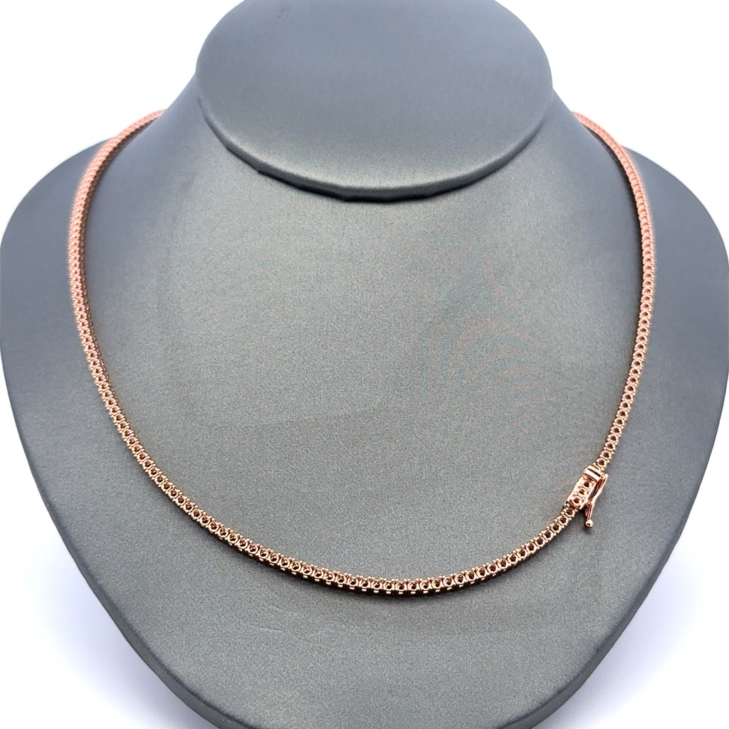 Chain Tennis without Stones Rose Gold 2mm 18" 10K