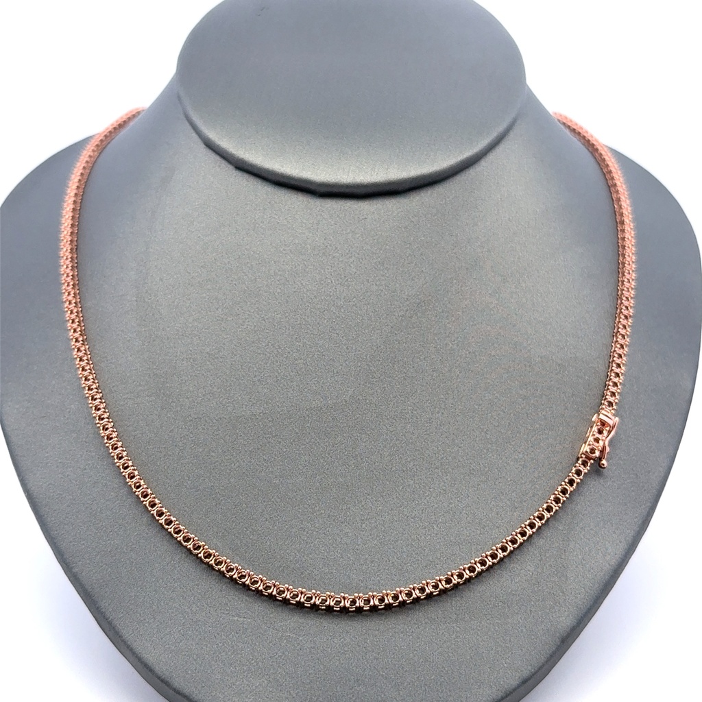 Chain Tennis without Stones Rose Gold 2.5mm 18" 10K