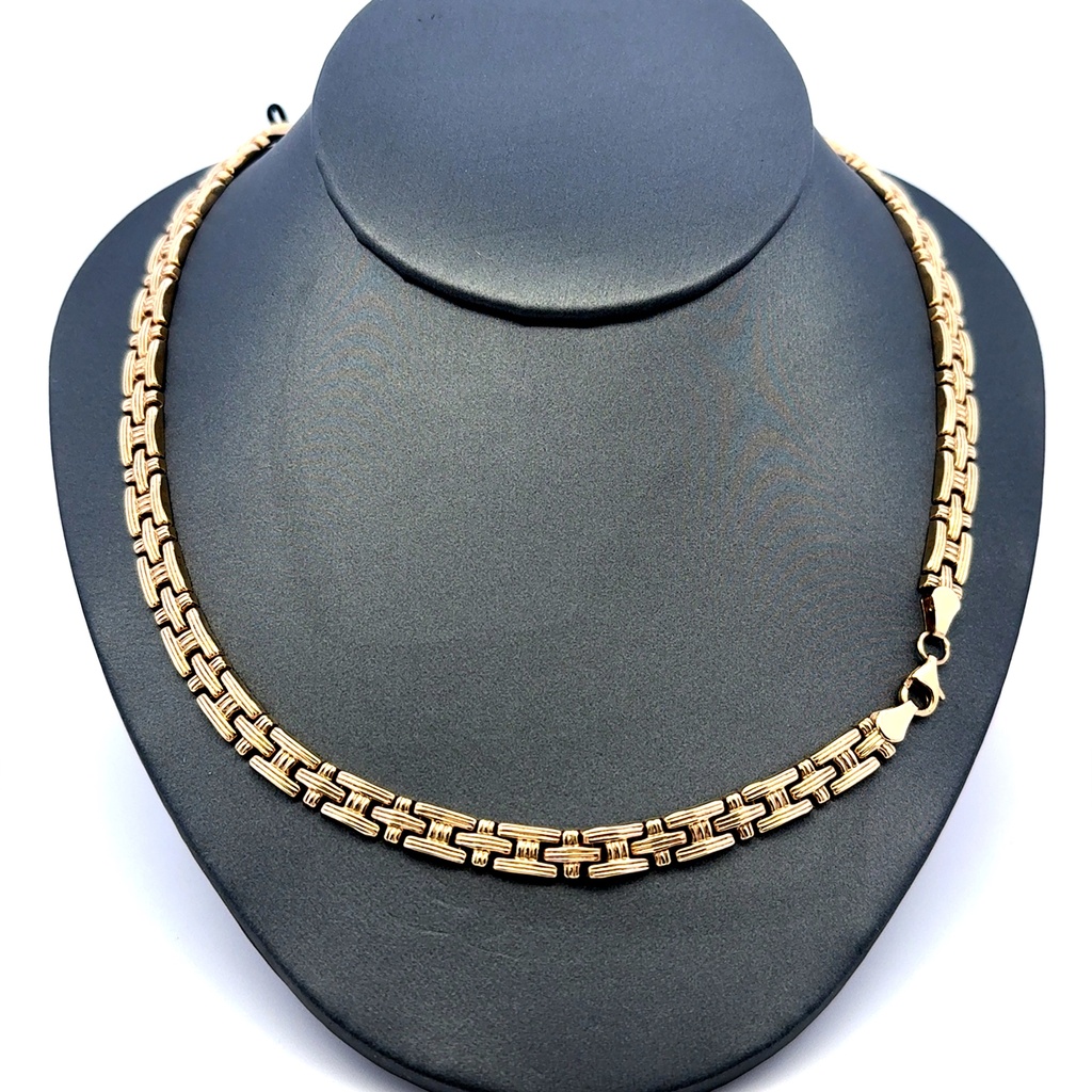 Necklaces Crossed Stampato 6mm 17" 10K