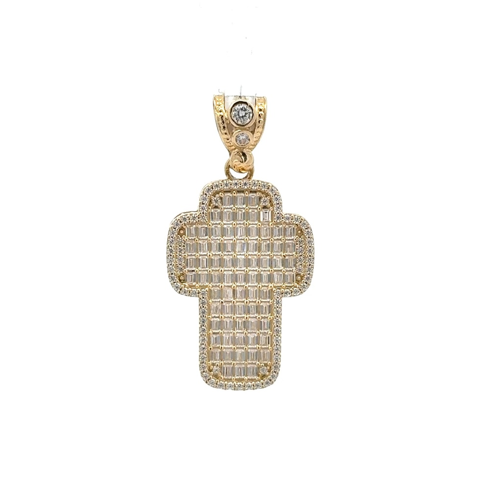 Pendant CZ-Iced Big Cross 41.5 10K