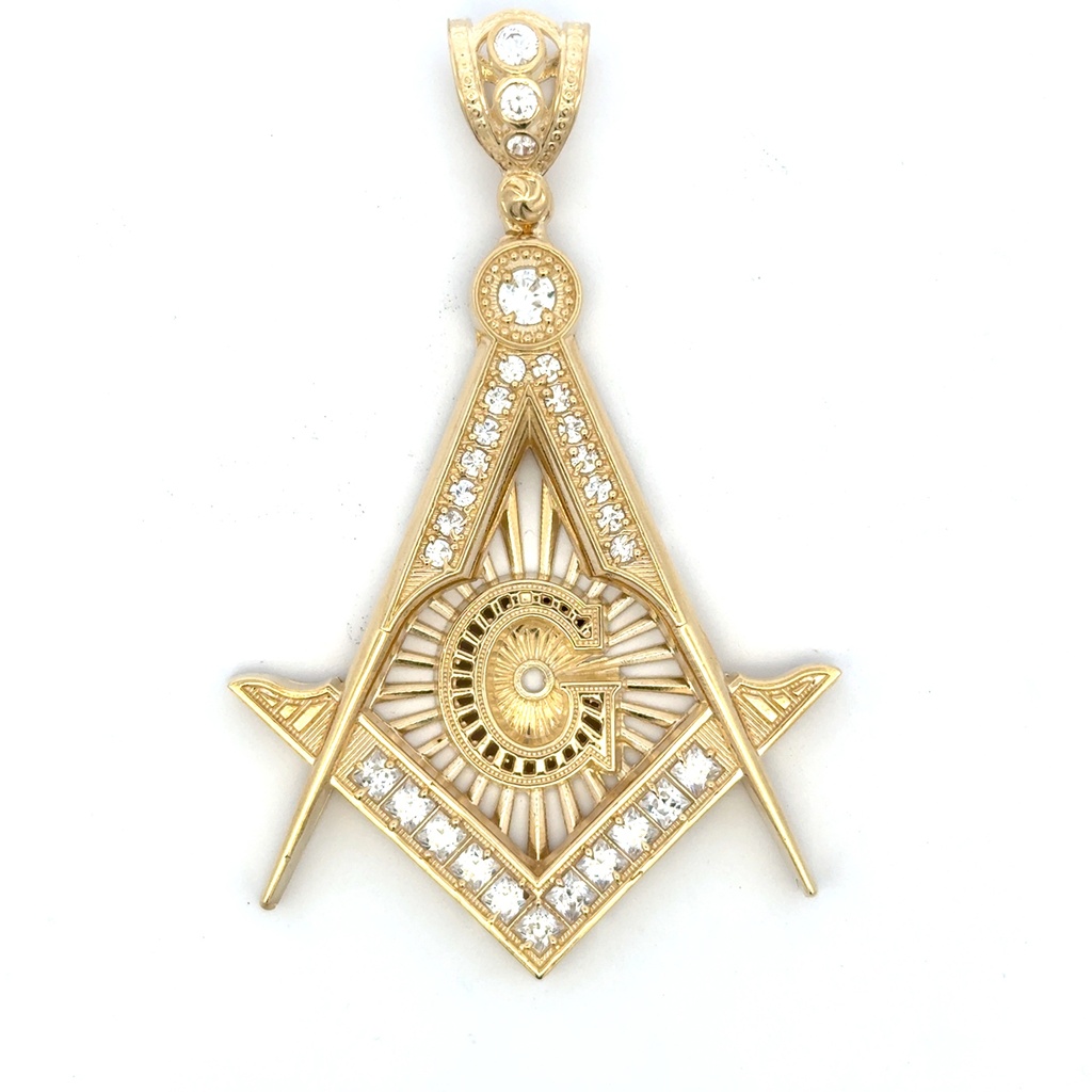 Pendant Masonic Square & Compass with CZ 58.5 10K