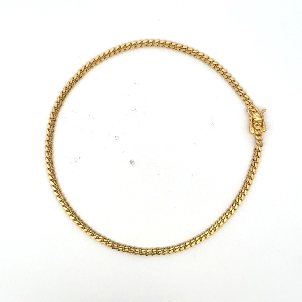 Anklet Cuban Link 3mm 10" 14K
