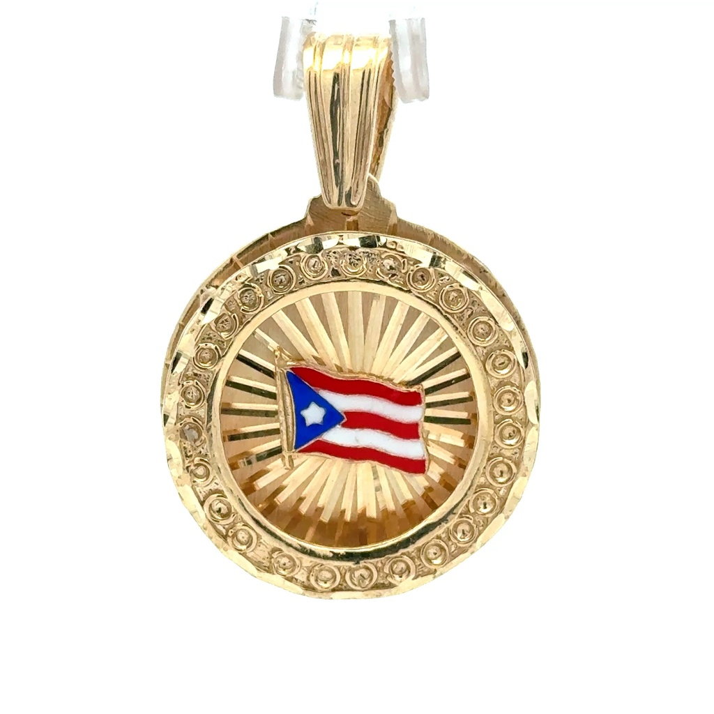 Pendant Puerto Rican Flag 46.5 10K