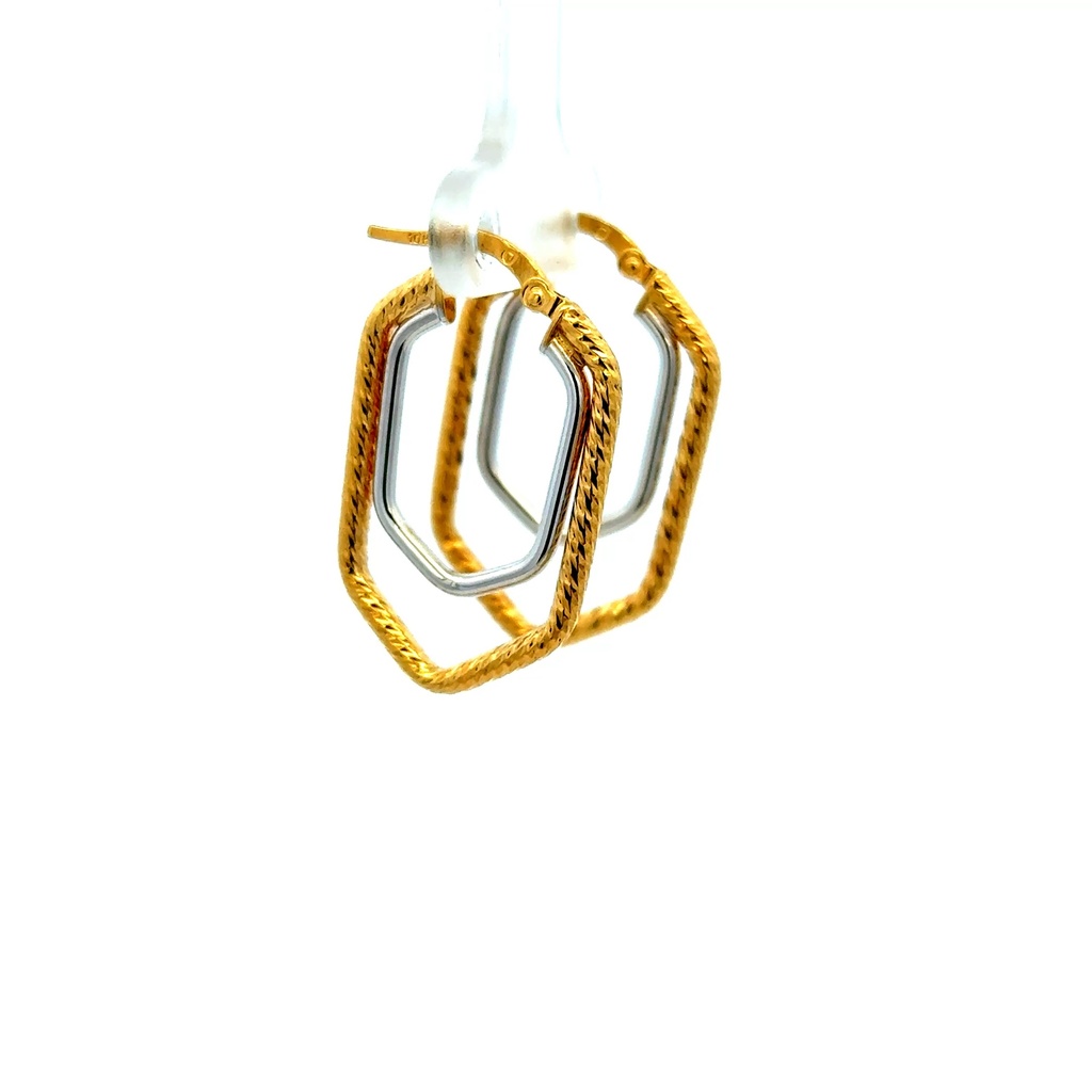 Earrings Twisted Double Hoops 29.5 2mm 10K