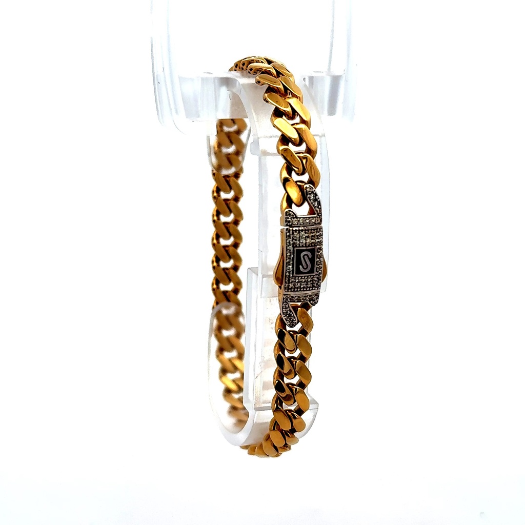 Bracelet Monaco 7mm 7.5" 14K