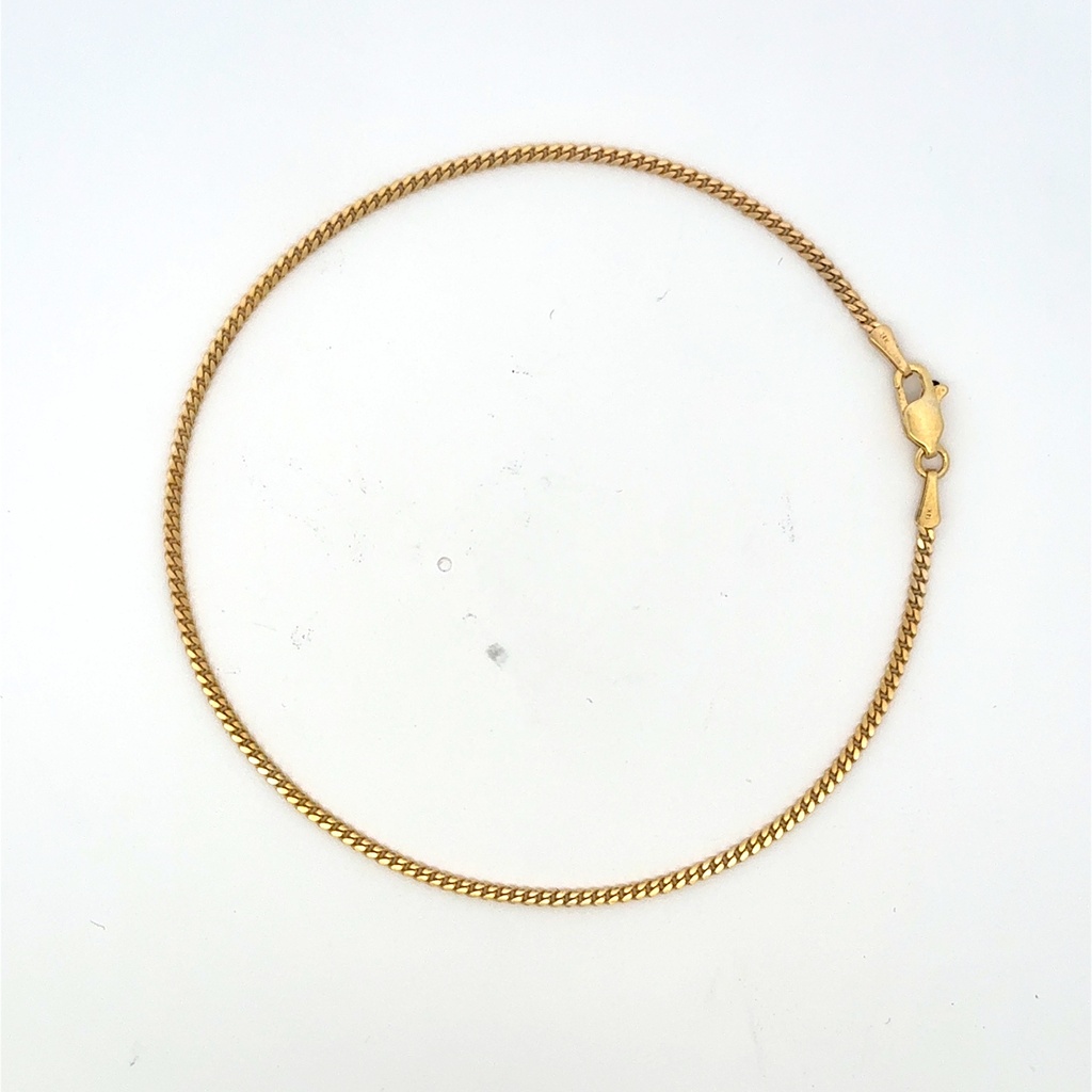 Anklet Mini Cuban Link 2mm 10" 14K