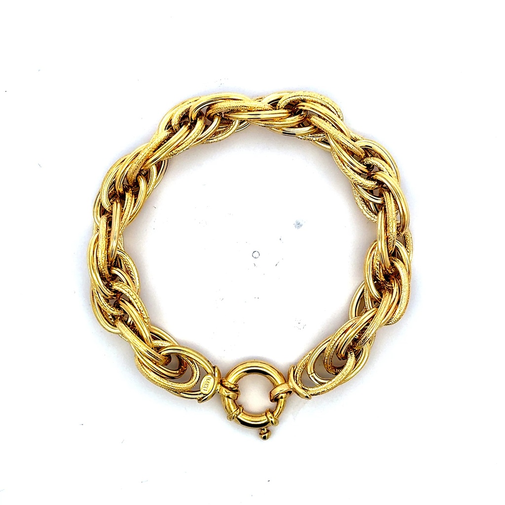 Bracelet Big Rope 10mm 7.5" 14K