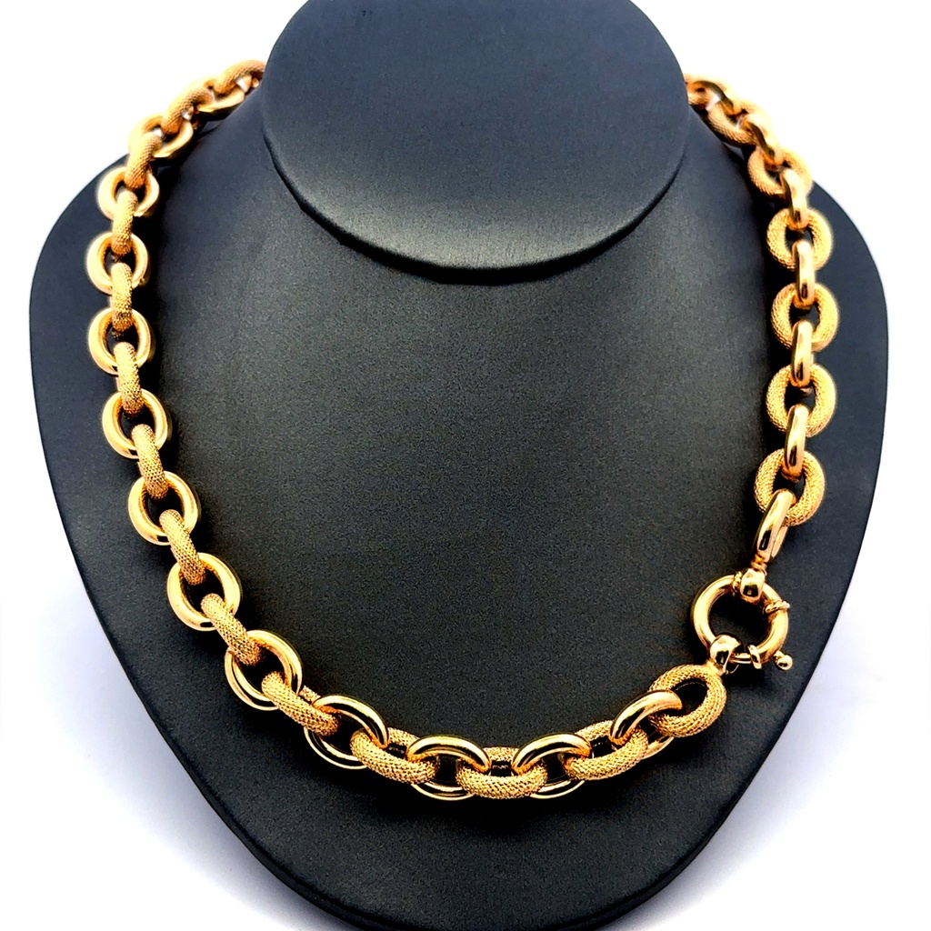 Necklaces Oval Textured Link 10.5mm 20" 14K