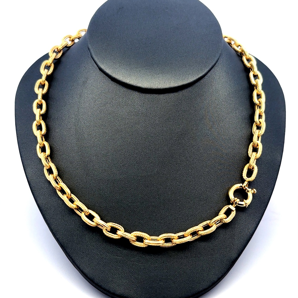 Necklaces Oval Textured Link 6.5mm 20" 14K