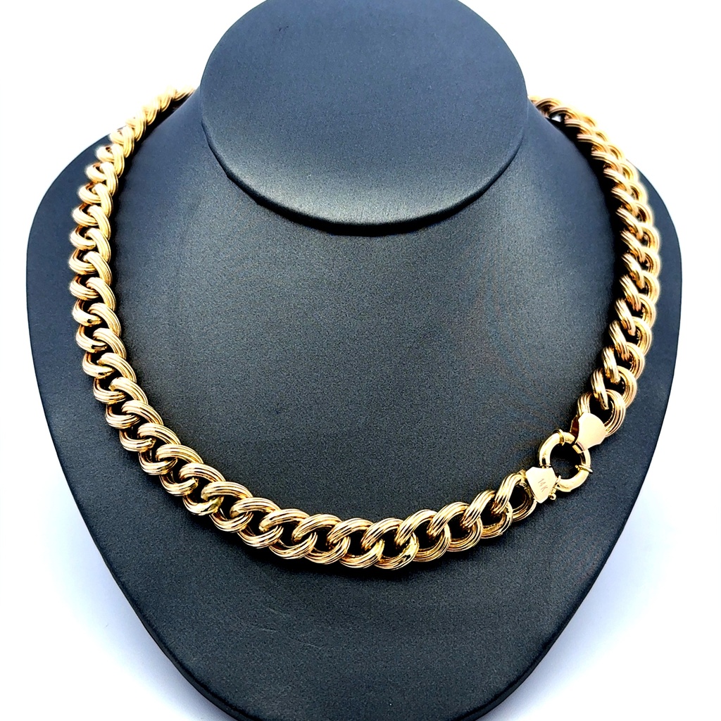 Necklaces Oval Textured Link 9.5mm 18" 14K