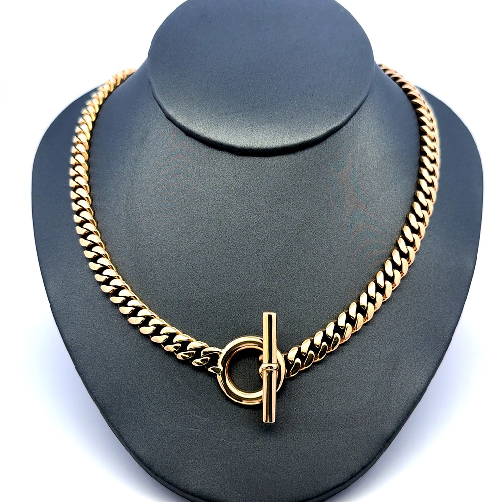 Necklaces Hollow Cuban 7mm 17" 14K