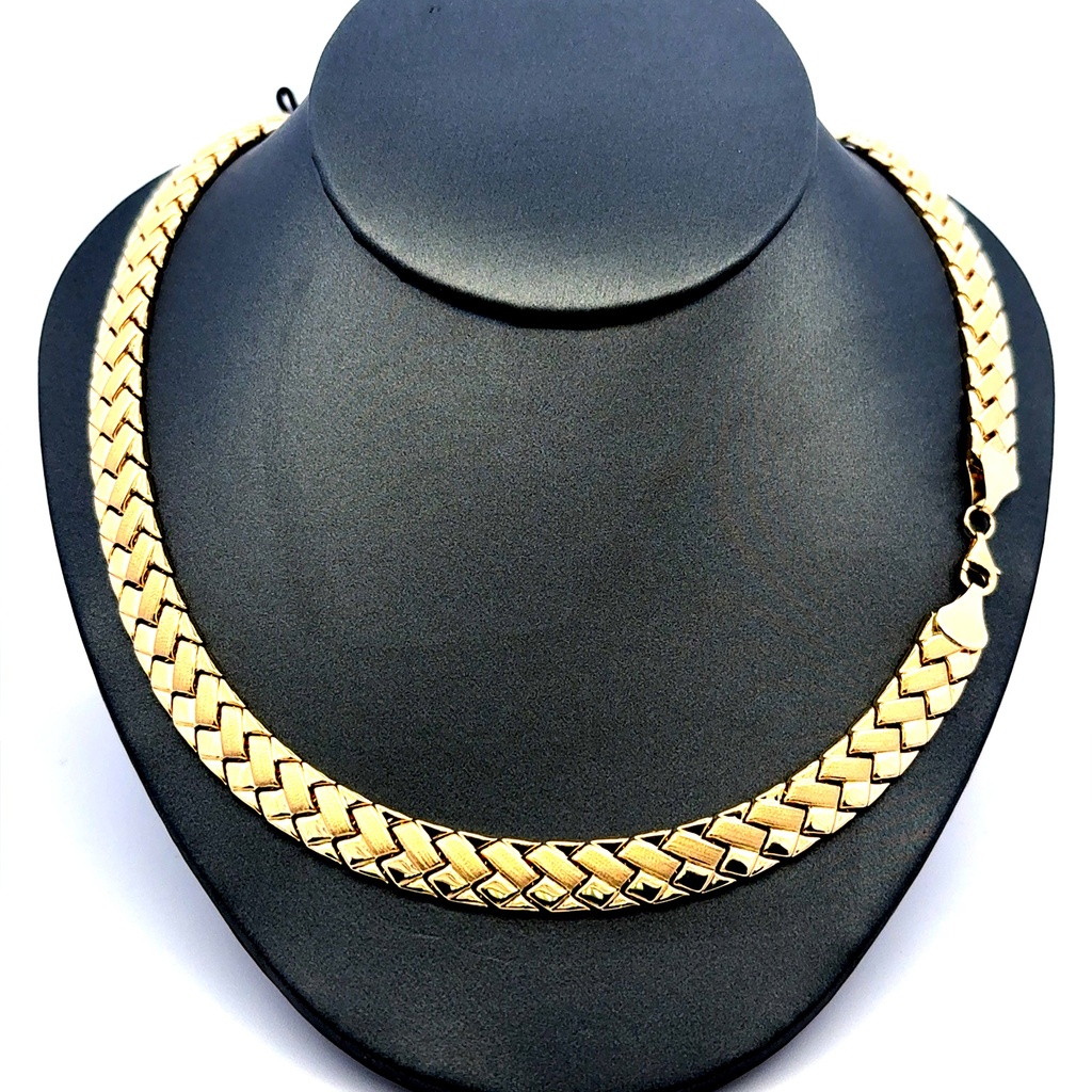 Necklaces Crossed Stampato 9mm 17" 10K
