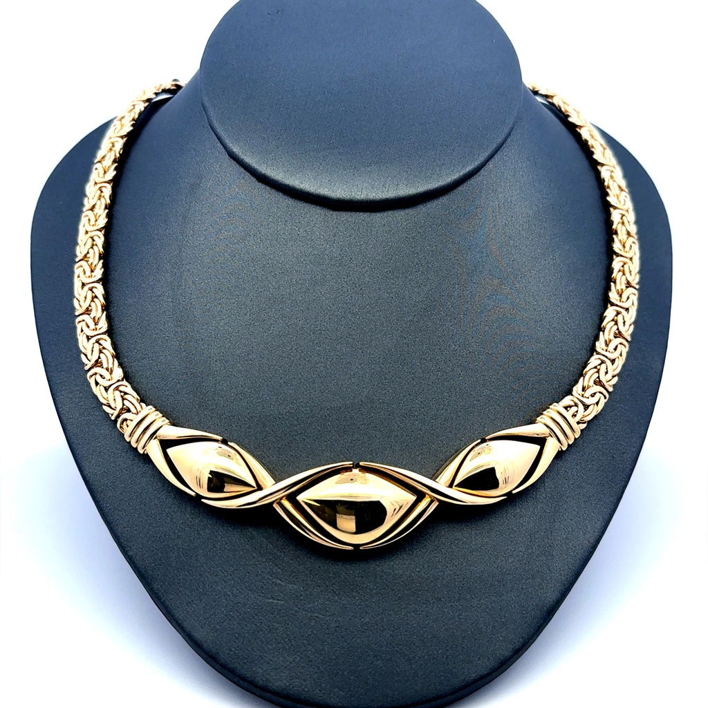 Necklaces Byzantine with Central Detail 16mm 18" 14K