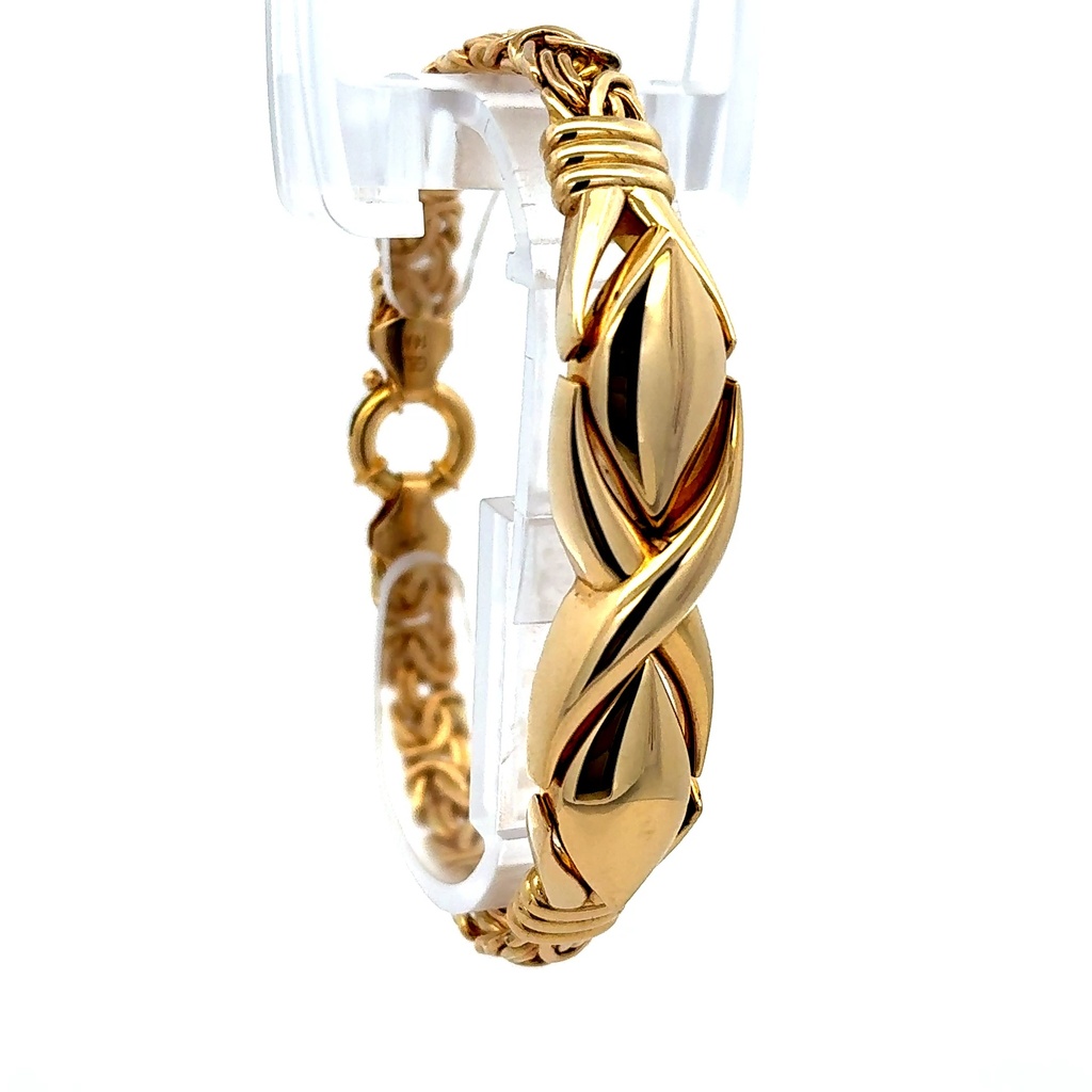 Bracelet Byzantine with Central Detail 13mm 7.5" 14K