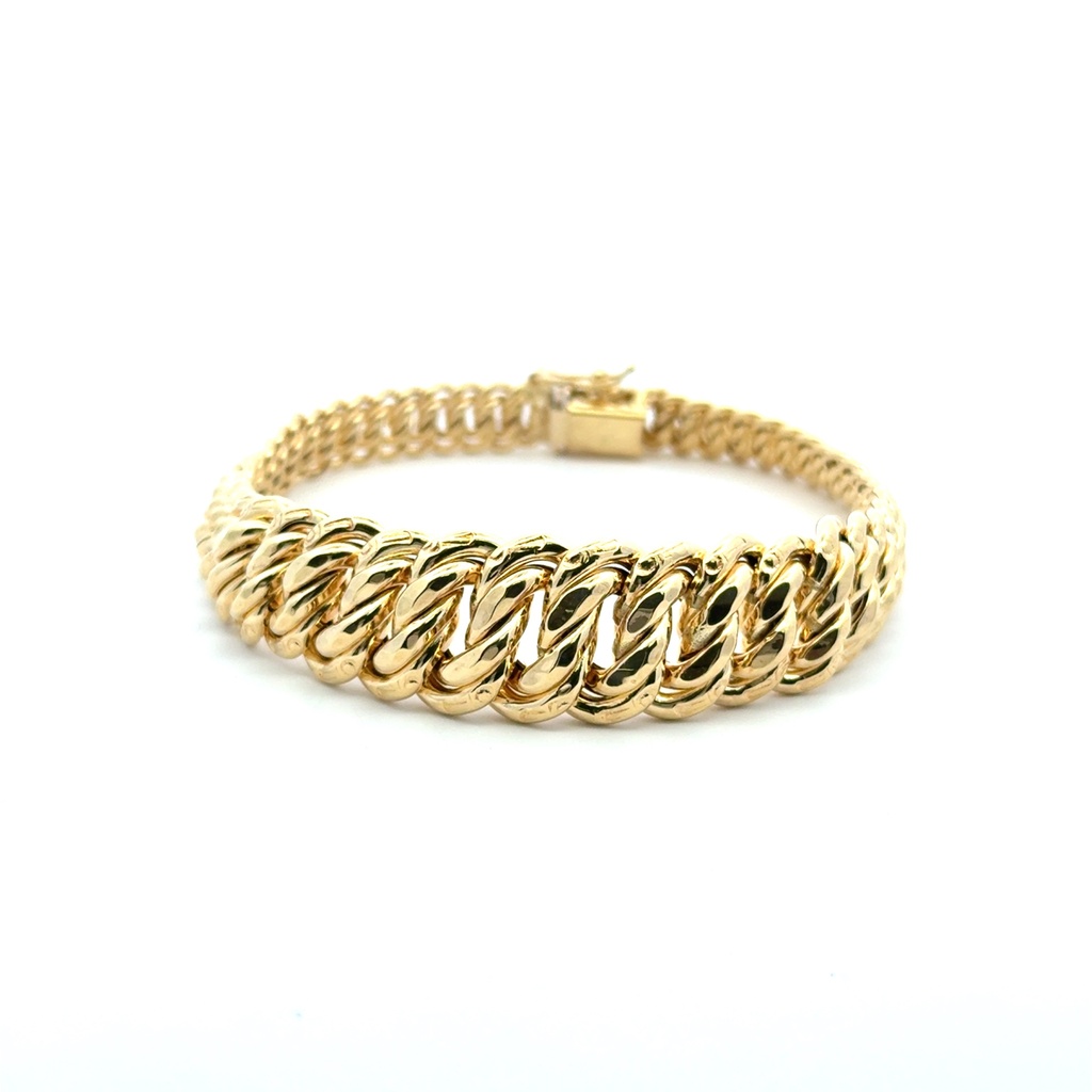Bracelet Princess Cut 14mm 7.5" 14K
