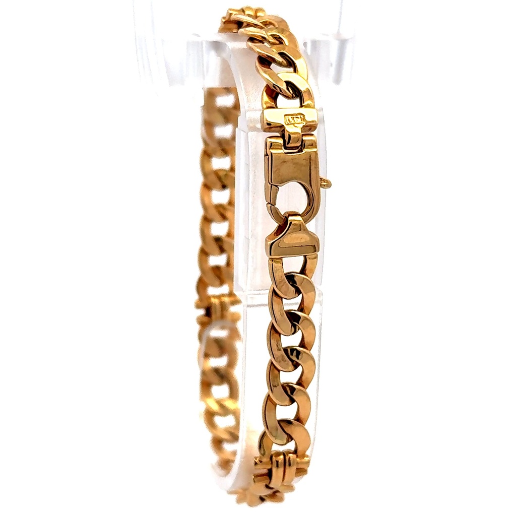 Bracelet Hollow Curb Link Hardware-Dec 8mm 8" 14K