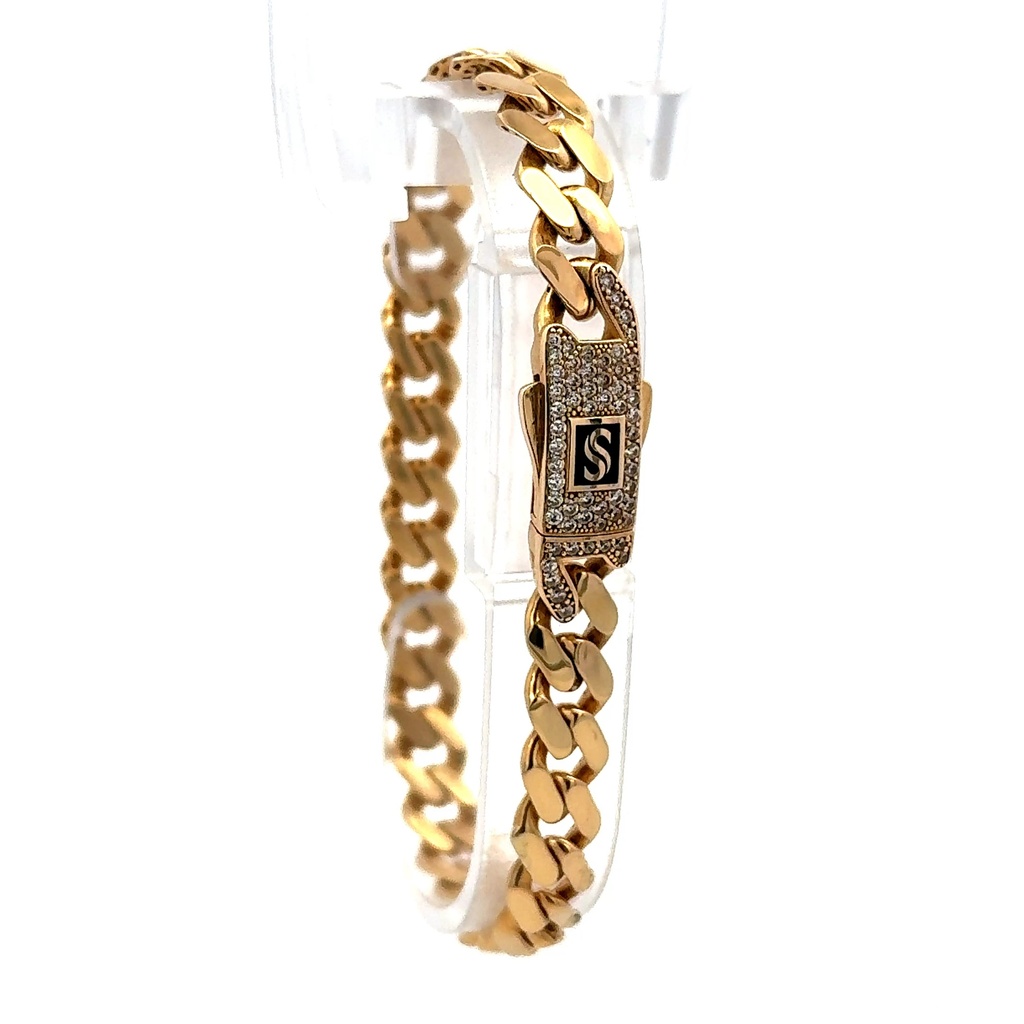 Bracelet Monaco 7.5mm 8" 14K