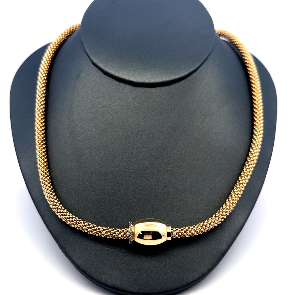 Necklaces Jessica with Oval Detail 5mm 18" 10K