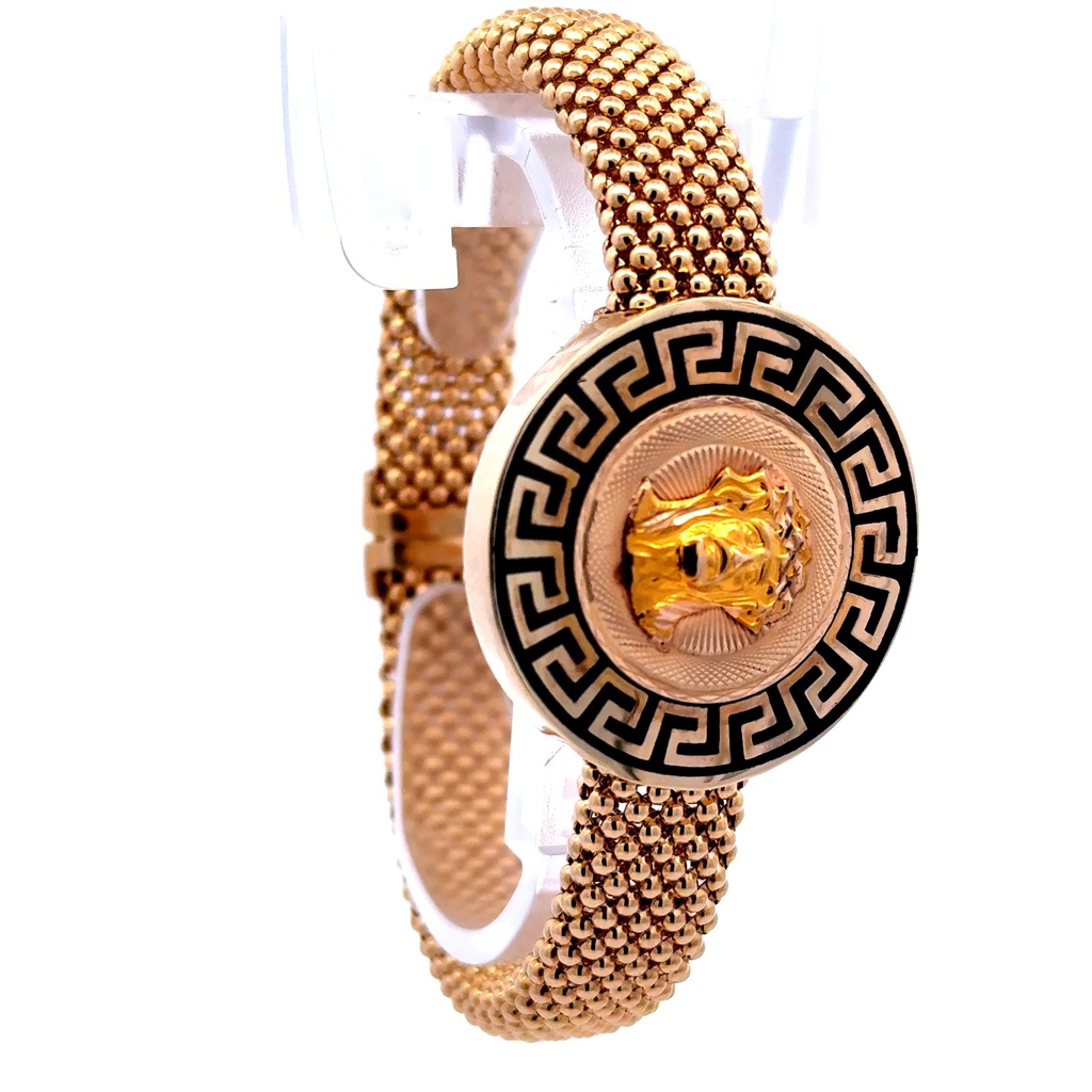 Bracelet Jessica with Religious Medallion 11mm 7" 10K
