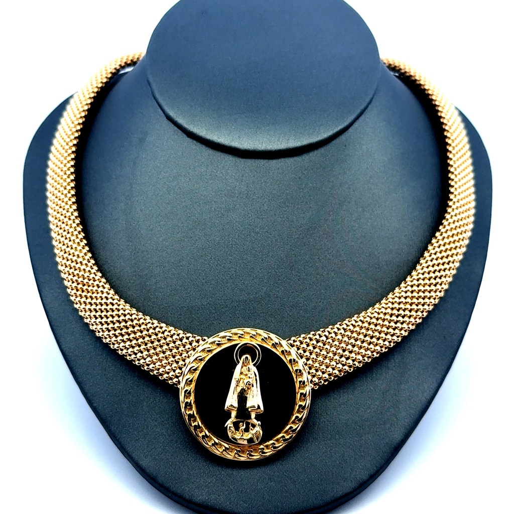 Necklaces Jessica with Religious Medallion 33mm 18" 14K