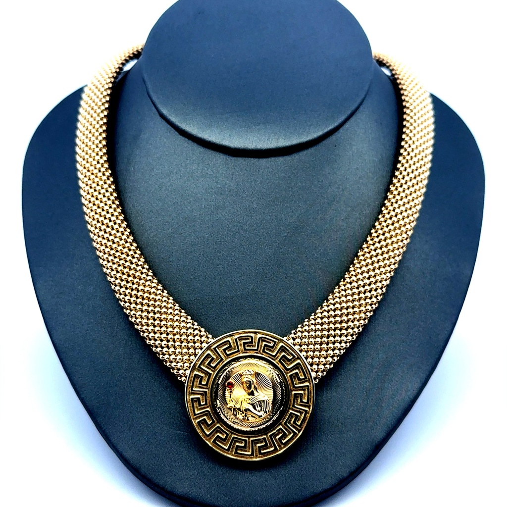 Necklaces Jessica with Religious Medallion 33mm 18" 10K