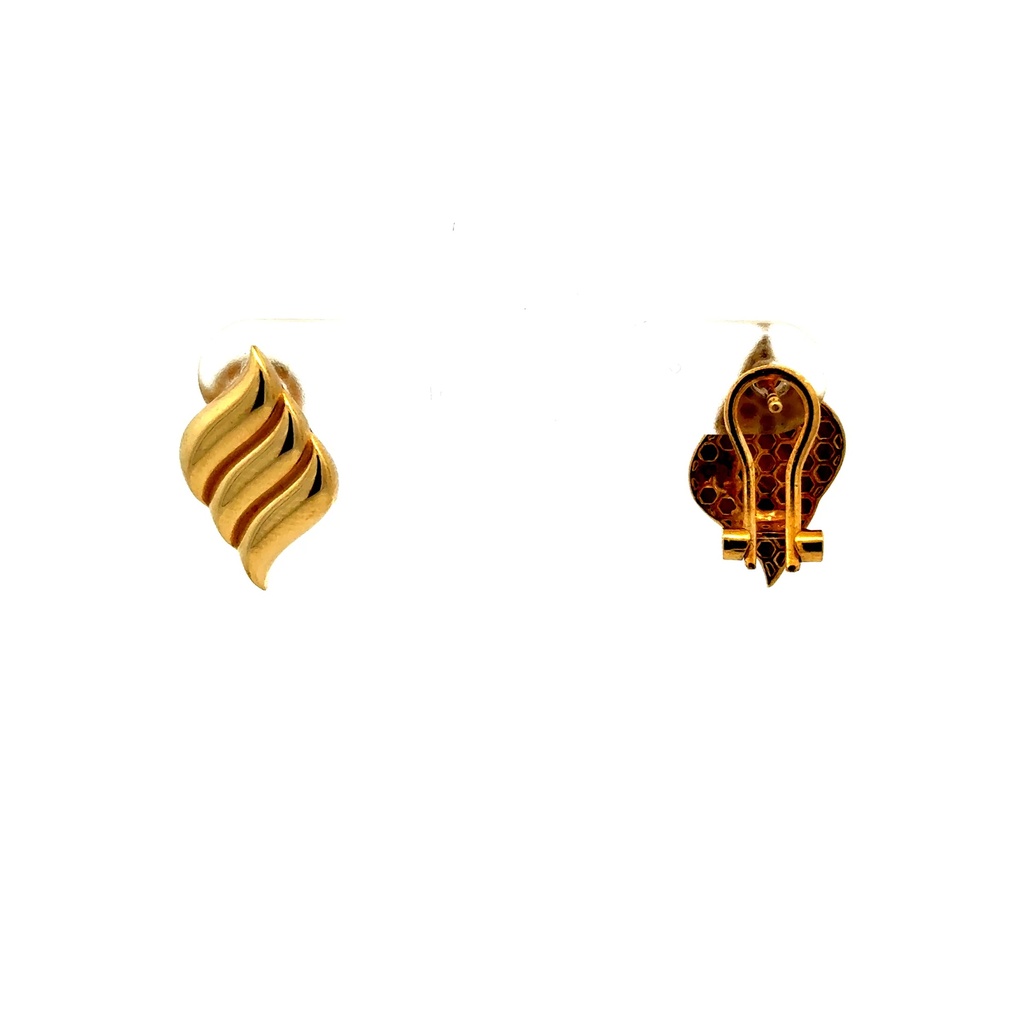 Earrings Omega Lock 18.5 11mm 10K