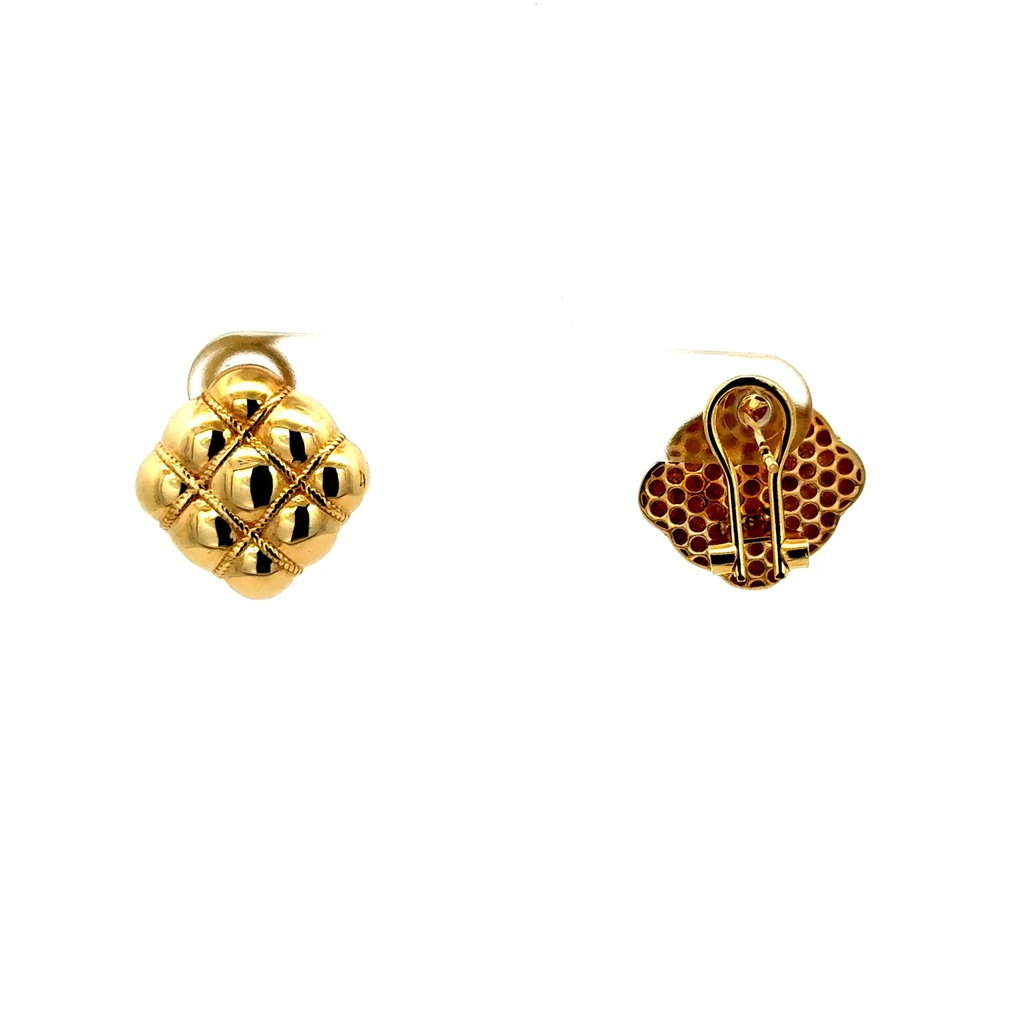 Earrings Omega Lock 16.5 16.5mm 10K